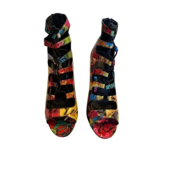 Candie's Women's Multicolor Gladiator Lace-up Stiletto Heels Size 10 - Picture 5 of 14